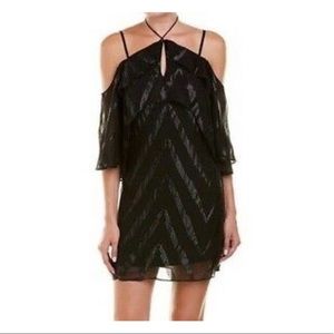 Ella Moss Shimmery Tiered Black Silk dress